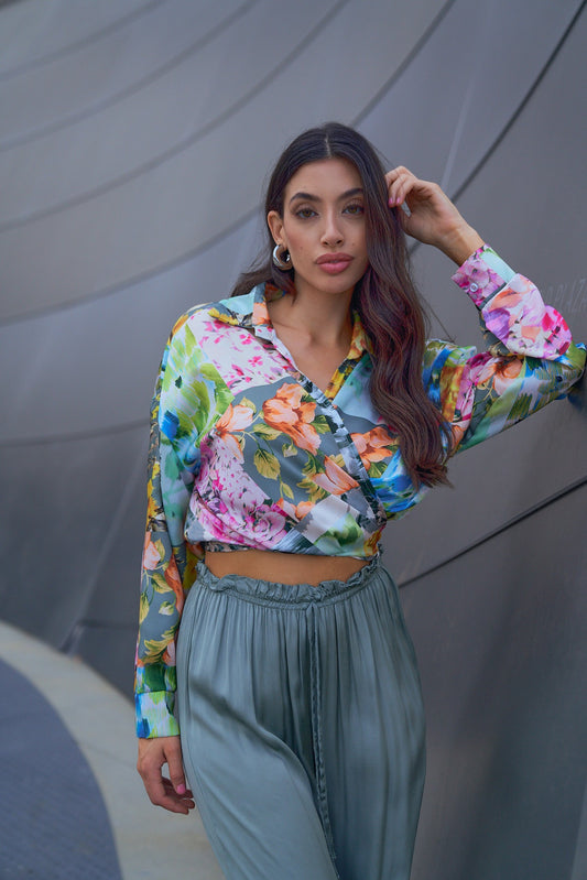 Floral Collared Top