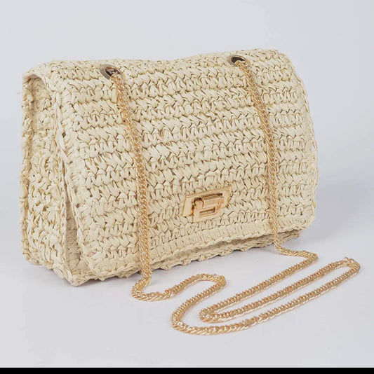 West Palm Straw Chain Clutch