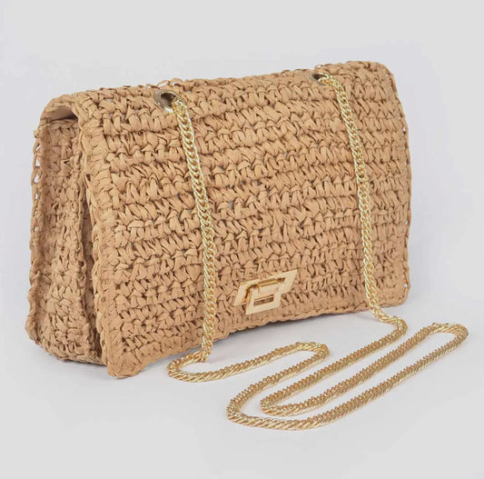 West Palm Straw Chain Clutch